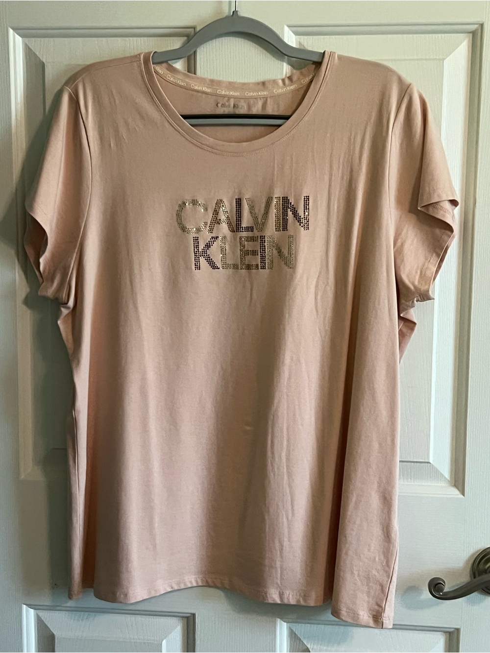 Calvin Klein Pale Pink Logo Short Sleeve Tee